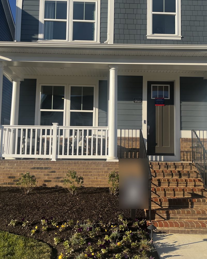 A new single-family home with a covered front porch in Baltimore County